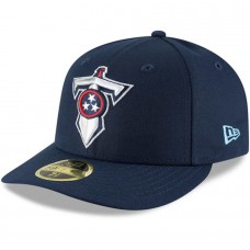 Men's Tennessee Titans New Era Navy Alternate Logo Omaha Low Profile 59FIFTY Fitted Hat 3184566